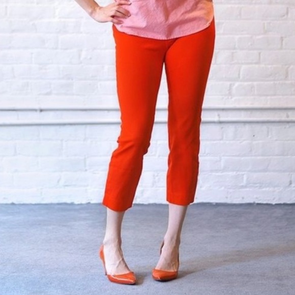 J. Crew Stretch Minnie Red Cropped Pants Size 10